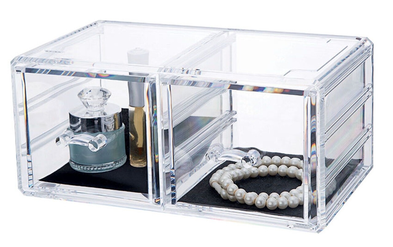 Organizator pentru bijuterii Stakable, Compactor, 2 compartimente, transparent - imagine 4
